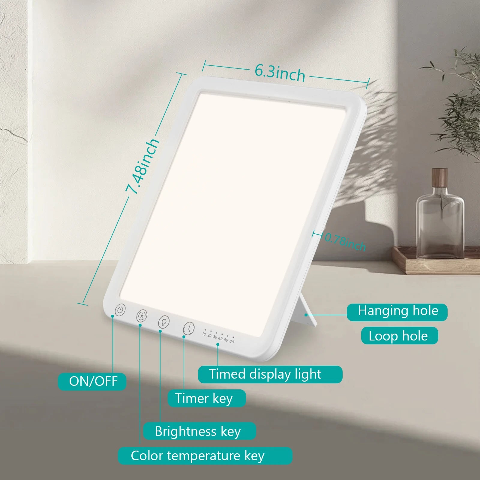 SunGlow 15000 LUX – lampa dziennego światła z 3 barwami i regulacją jasności