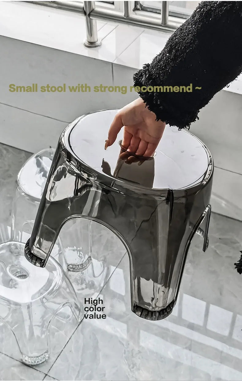 Acrylic Bathroom Shower Non-slip Stool Transparent Small Low Stool for Kids Home Living Room Bathroom Simple Modern Furniture