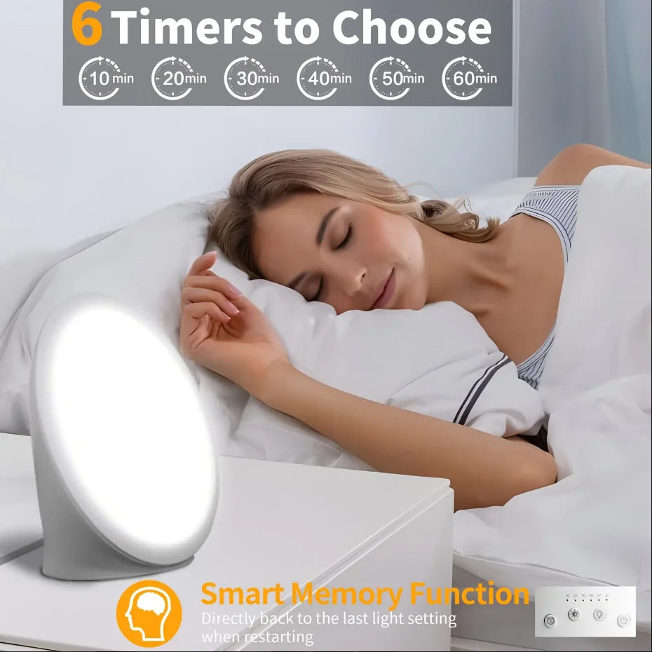 LumaLite 10000 LUX – kompaktowa lampa dziennego światła z regulacją jasności i funkcją pamięci