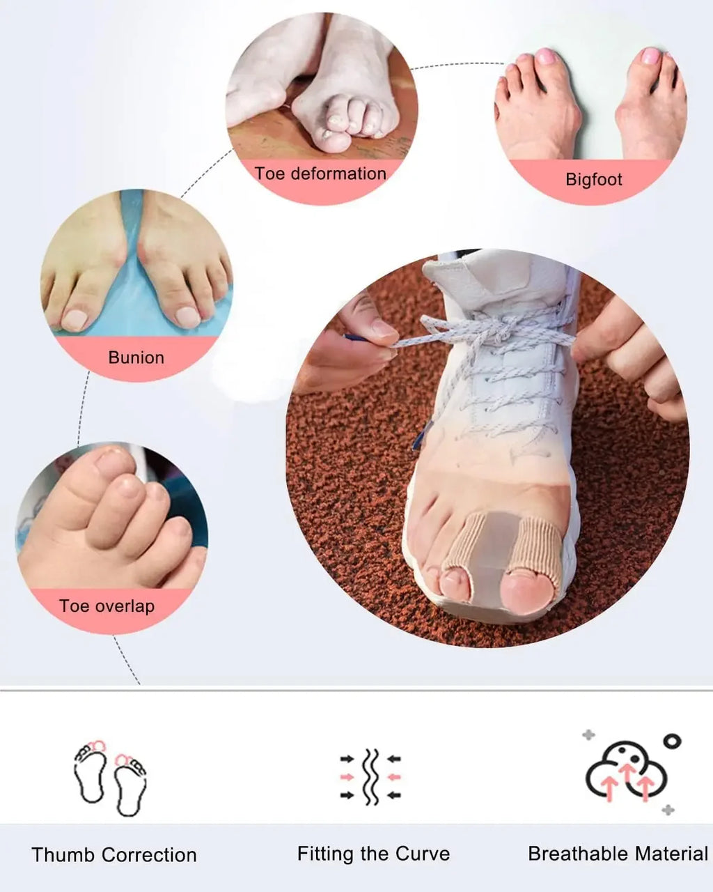Adjustable Hallux Valgus Bunion Corrector Toe Separator Orthotics Feet Bone Adjuster Thumb Straightener Pedicure Foot Care Tools
