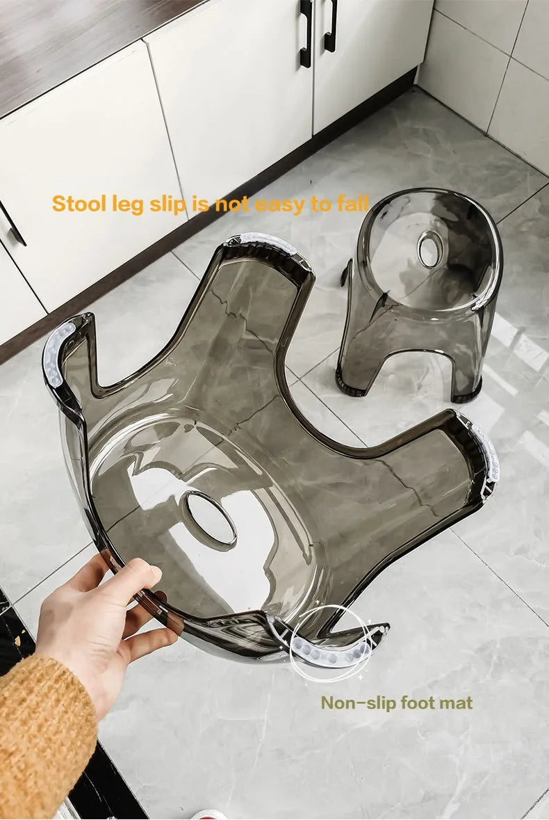 Acrylic Bathroom Shower Non-slip Stool Transparent Small Low Stool for Kids Home Living Room Bathroom Simple Modern Furniture