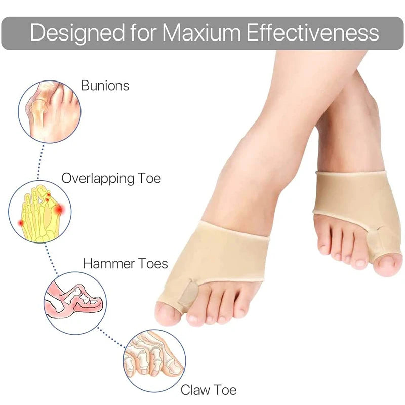 Toe Corrector Orthotics Feet Foot Care Bone Thumb Adjuster Correction Soft Pedicure Socks Bunion Straightener(1 pair / 2 pairs)
